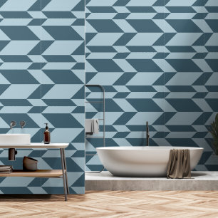 Bold Two Tone Arrow Chevron Stripe Blue Tones Wallpaper