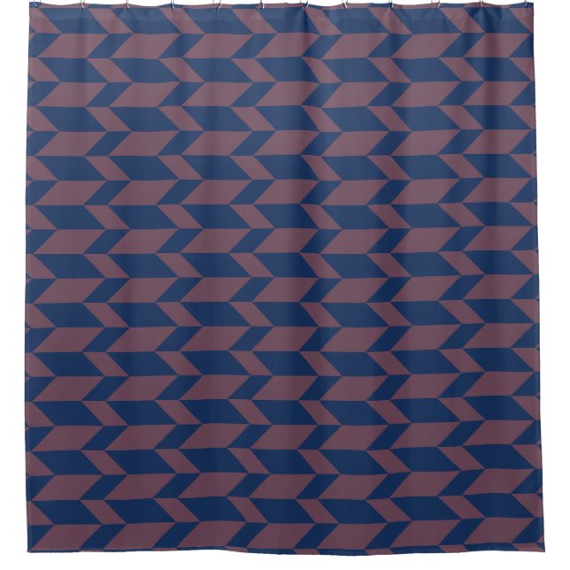 Bold Two Tone Arrow Chevron Stripe Dark Blue Pink (Front)