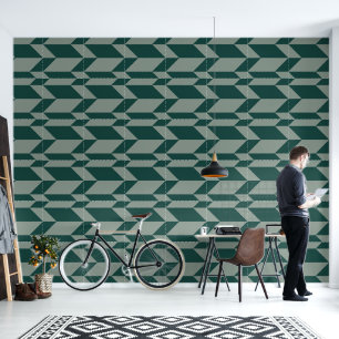 Bold Two Tone Arrow Chevron Stripe Green Tones Wallpaper