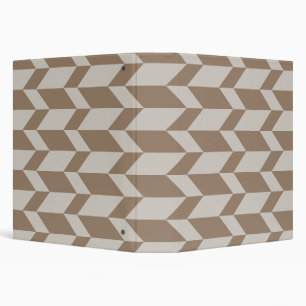 Bold Two Tone Arrow Chevron Stripe Neutral Browns Binder