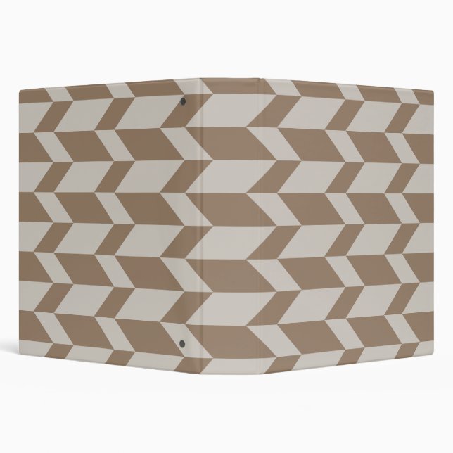 Bold Two Tone Arrow Chevron Stripe Neutral Browns Binder (Background)