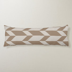 Bold Two Tone Arrow Chevron Stripe Neutral Browns Body Pillow