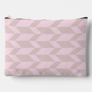 Bold Two Tone Arrow Chevron Stripe Neutral Pinks Accessory Pouch