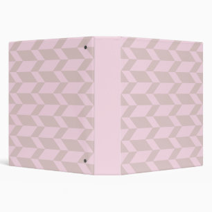 Bold Two Tone Arrow Chevron Stripe Neutral Pinks Binder