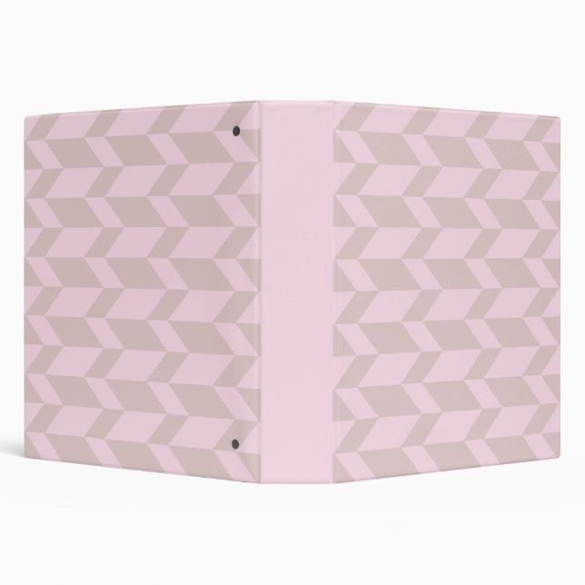 Bold Two Tone Arrow Chevron Stripe Neutral Pinks Binder (Background)