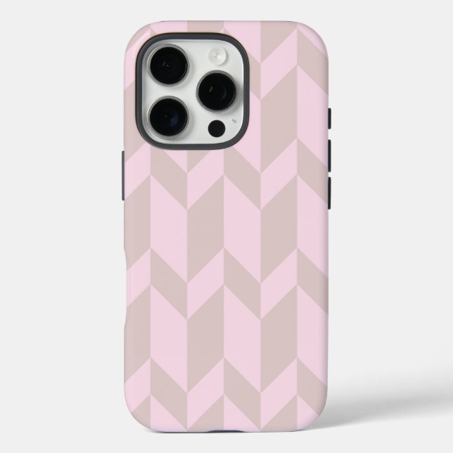 Bold Two Tone Arrow Chevron Stripe Neutral Pinks Case-Mate iPhone Case (Back)