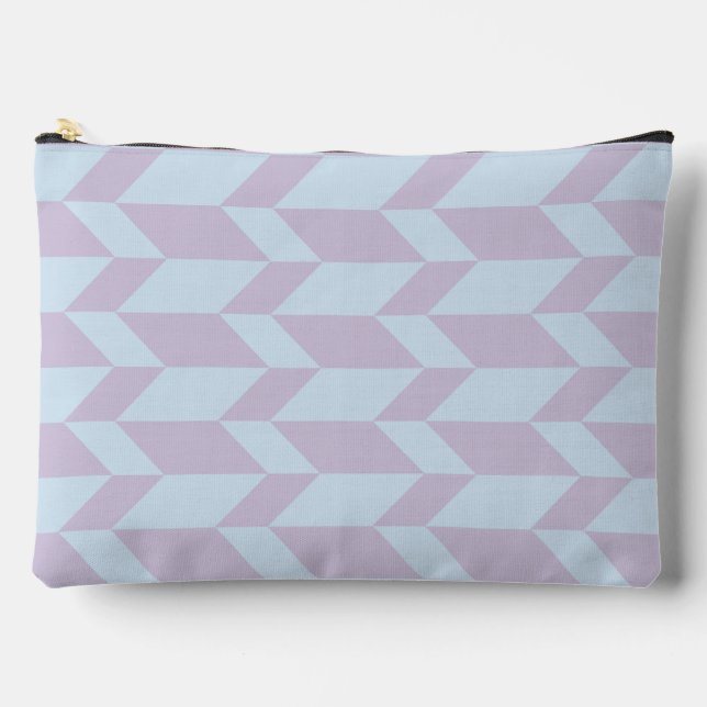 Bold Two Tone Arrow Chevron Stripe Powder Pastel Accessory Pouch (Front)