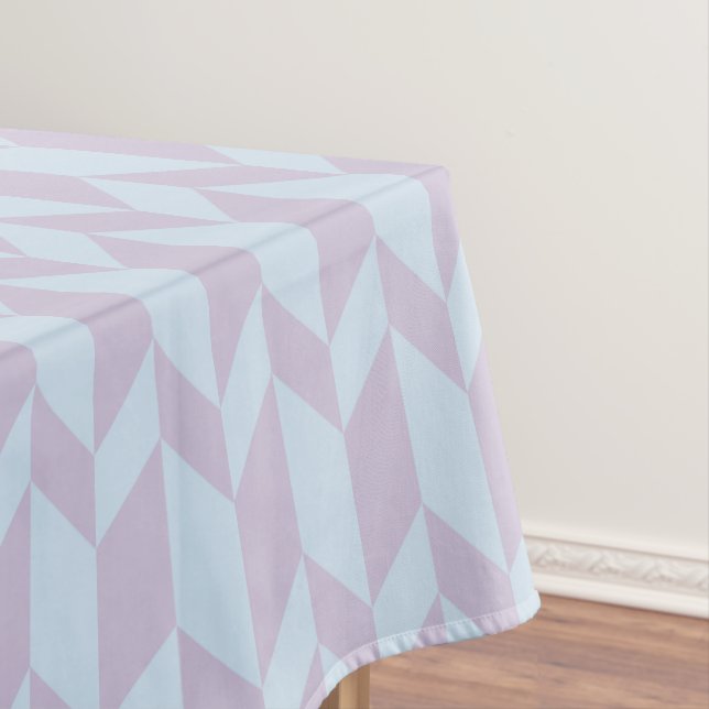 Bold Two Tone Arrow Chevron Stripe Powder Pastel Tablecloth (In Situ)