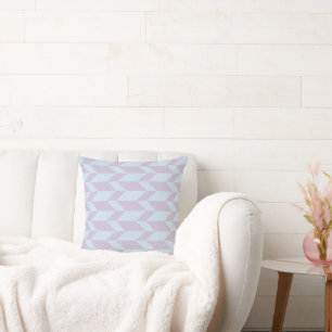 Bold Two Tone Arrow Chevron Stripe Powder Pastel Throw Pillow
