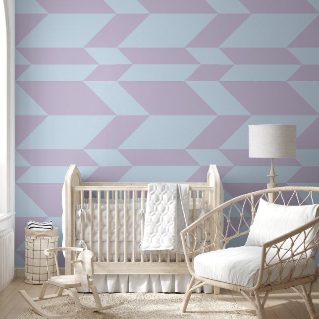 Bold Two Tone Arrow Chevron Stripe Powder Pastel Wallpaper (Kids)