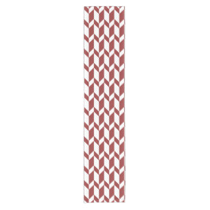 Bold Two Tone Arrow Chevron Stripe Red White Short Table Runner