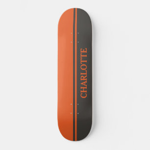 Bold Two-Tone Orange and Black  Skateboard