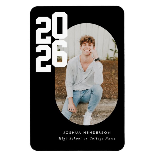 Bold Type Black Graduation Flexible Photo Magnet (Vertical)