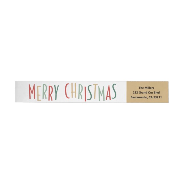 Bold Type Christmas Wrap Around Label (Individual)