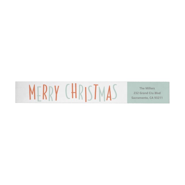 Bold Type Christmas Wrap Around Label (Individual)