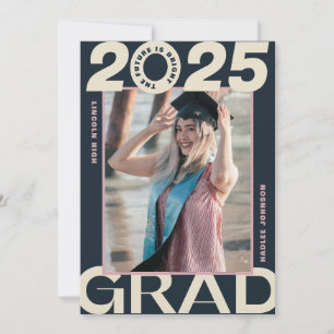 Bold Type Frame GRAD Graduation Announcement