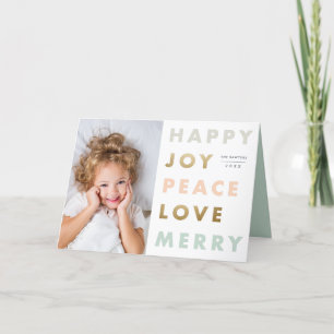 Bold type holiday photo greeting card