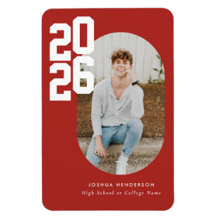 Bold Type Red Graduation Flexible Photo Magnet
