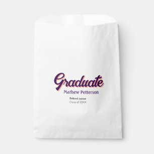 Bold type simple black classy modern graduation favour bag