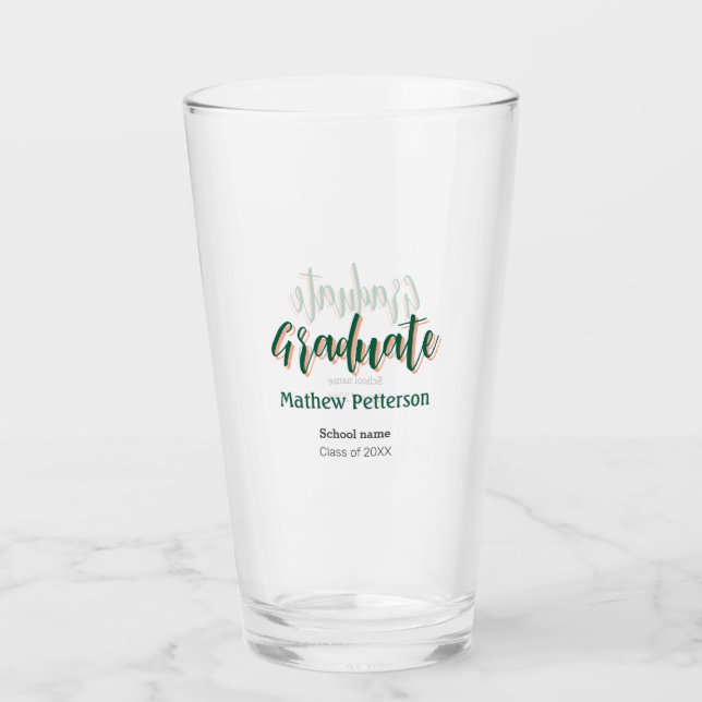 Bold type simple black classy modern graduation  glass (Front)