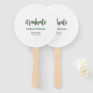 Bold type simple black classy modern graduation hand fan