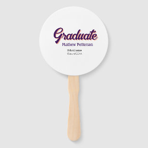 Bold type simple black classy modern graduation  hand fan