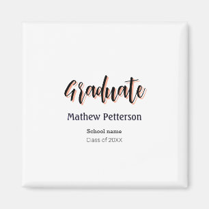 Bold type simple black classy modern graduation magnet
