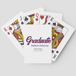 Bold type simple black classy modern graduation  playing cards