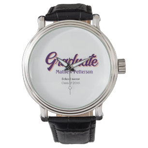 Bold type simple black classy modern graduation  watch