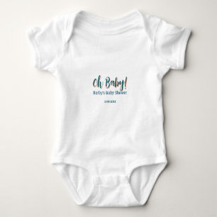Bold type simple blue oh baby baby shower name bodysuit