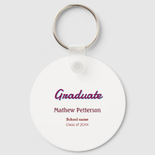 Bold type simple mauve classy modern graduation pi keychain