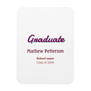 Bold type simple mauve classy modern graduation pi magnet