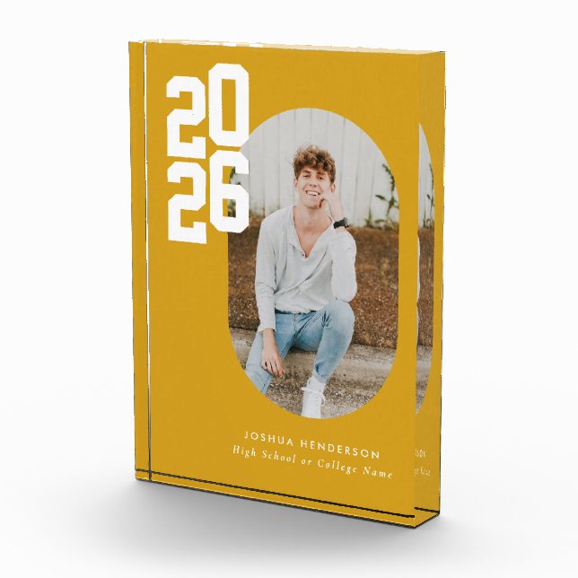 Bold Type Yellow Graduation Photo Block (Right)