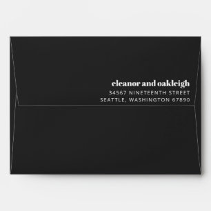 Bold Typography Black and White Return Address  Envelope