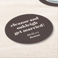 Bold Typography Brown Modern Wedding Custom