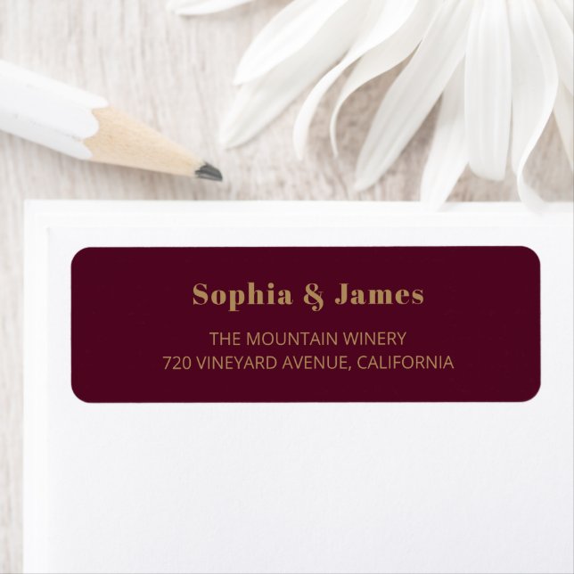 Bold Typography Burgundy Gold Minimalist Wedding (Insitu)