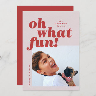 Bold Typography Colorblock Photo Christmas Card