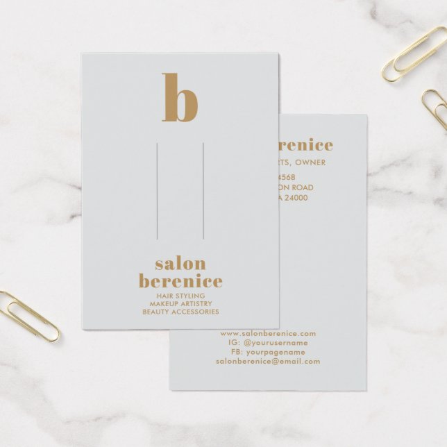 Bold Typography Gold Monogram Hair Clips Display (Office)