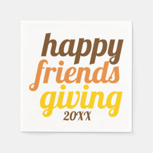 Bold typography Happy Friendsgiving 2019 fall Napkin