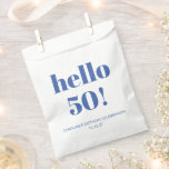 Bold Typography Ivory Blue Modern 50th Birthday  Favour Bag<br><div class="desc">Bold Typography Ivory and Blue Modern 50th Birthday Party Custom Favour Bag - age is editable</div>
