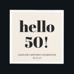 Bold Typography Ivory Modern 50th Birthday Party Napkin<br><div class="desc">Bold Typography Ivory Modern 50th Birthday Party Custom Napkins - age is editable</div>