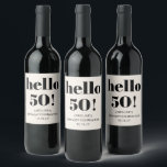 Bold Typography Ivory Modern 50th Birthday Party Wine Label<br><div class="desc">Bold Typography Ivory Modern 50th Birthday Party Custom Wine Label</div>