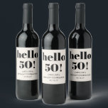 Bold Typography Ivory Modern 50th Birthday Party Wine Label<br><div class="desc">Bold Typography Ivory Modern 50th Birthday Party Custom Wine Label</div>