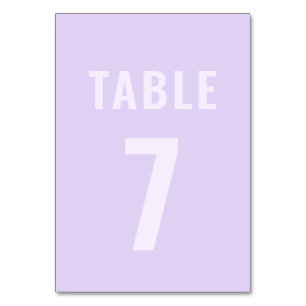Bold Typography Lilac Minimalist Table 7 Wedding Number