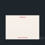 Bold Typography Magenta Red Ivory Custom Wedding Thank You Card<br><div class="desc">Bold Typography Magenta Red Ivory Modern Custom Wedding Thank You Card</div>