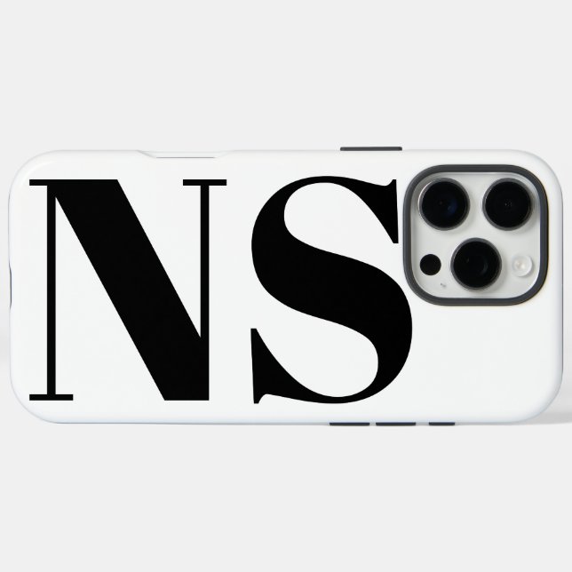 Bold Typography Minimal Initials Monogram Case-Mate iPhone Case (Back (Horizontal))