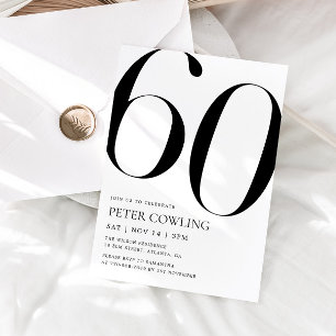 Bold Typography Minimalist 60th Birthday Invitation