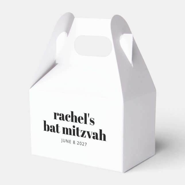 Bold Typography Modern Black White Personalized   Favor Box (Front Side)