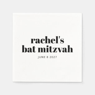 Bold Typography Modern Black White Personalized  Napkin