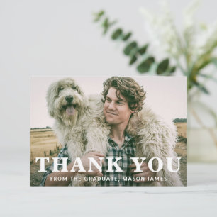 Bold Typography Modern Graduation Thank You Card
